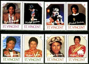 Сент-Винсент, 1985, Майкл Джексон, 8 марок 4 пары